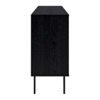 Black / Light Brown Fluted Sideboard Buffet, 2-Door, 62"