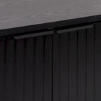 Black / Light Brown Fluted Sideboard Buffet, 2-Door, 62"