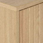 Black / Light Brown Fluted Sideboard Buffet, 2-Door, 62"