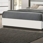 White & Metallic Gray 3-Piece Platform Bedroom Set with USB – King / Cal King / Queen (Sleeps 2)