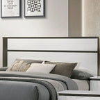 White & Metallic Gray 3-Piece Platform Bedroom Set with USB – King / Cal King / Queen (Sleeps 2)