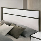 White & Metallic Gray 3-Piece Platform Bedroom Set with USB – King / Cal King / Queen (Sleeps 2)