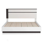 White & Metallic Gray 3-Piece Platform Bedroom Set with USB – King / Cal King / Queen (Sleeps 2)