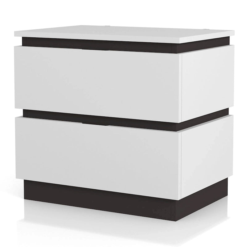 White & Metallic Gray 3-Piece Platform Bedroom Set with USB – King / Cal King / Queen (Sleeps 2)