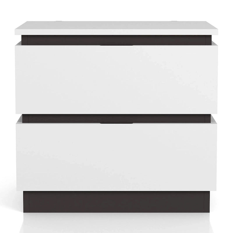 White & Metallic Gray 3-Piece Platform Bedroom Set with USB – King / Cal King / Queen (Sleeps 2)