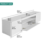 White/Black High-Gloss LED TV Stand, Fits up to 75" TV, 1-Unit