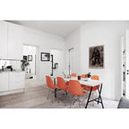 Set of 2 Armless Molded Plastic Dining Chairs with Chrome Eiffel Legs – Multi-Color