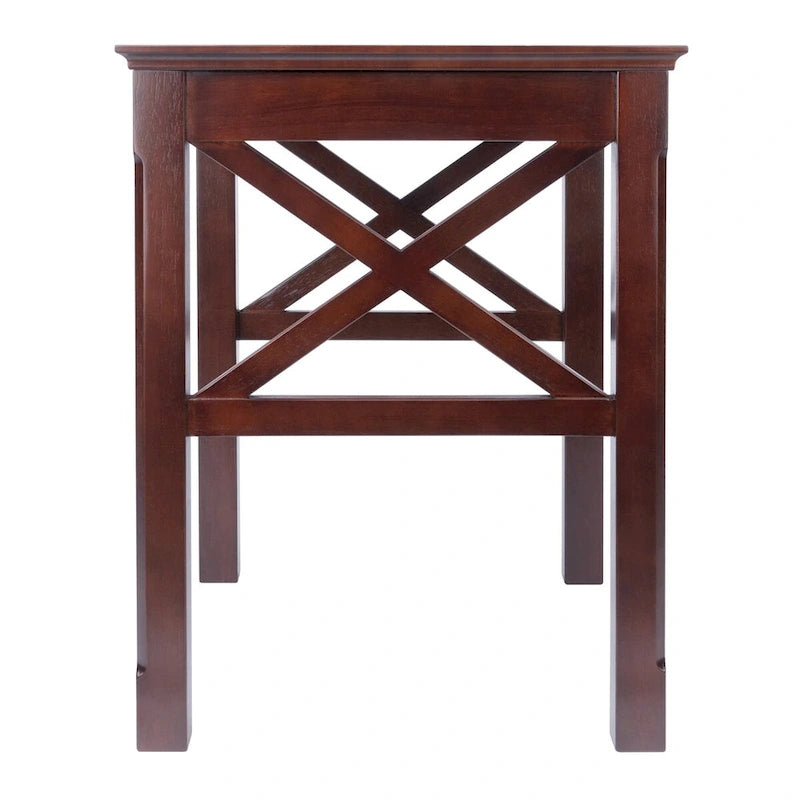 Cappuccino Solid Wood 3-Piece Nesting Side Tables with X Cross Design