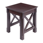 Cappuccino Solid Wood 3-Piece Nesting Side Tables with X Cross Design