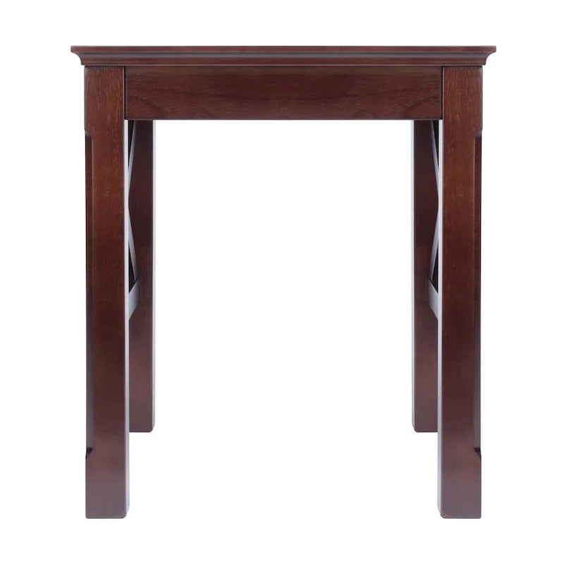 Cappuccino Solid Wood 3-Piece Nesting Side Tables with X Cross Design