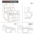 Blue / Dark Brown Power Lift Recliner Chair with Massage & Heat, Adjustable Headrest, Extended Footrest – Single Seat