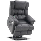 Blue / Dark Brown Power Lift Recliner Chair with Massage & Heat, Adjustable Headrest, Extended Footrest – Single Seat