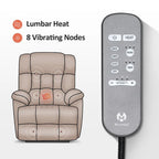 Blue / Dark Brown Power Lift Recliner Chair with Massage & Heat, Adjustable Headrest, Extended Footrest – Single Seat