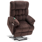 Blue / Dark Brown Power Lift Recliner Chair with Massage & Heat, Adjustable Headrest, Extended Footrest – Single Seat