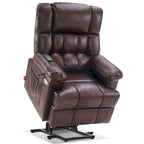 Blue / Dark Brown Power Lift Recliner Chair with Massage & Heat, Adjustable Headrest, Extended Footrest – Single Seat