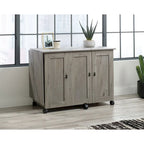 Cinnamon Cherry | Mystic Oak | Vintage Oak | Soft White Rolling Sewing & Craft Table with Drop Leaf, 1-Person