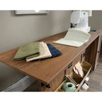 Cinnamon Cherry | Mystic Oak | Vintage Oak | Soft White Rolling Sewing & Craft Table with Drop Leaf, 1-Person