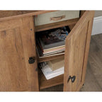 Cinnamon Cherry | Mystic Oak | Vintage Oak | Soft White Rolling Sewing & Craft Table with Drop Leaf, 1-Person