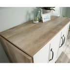 Cinnamon Cherry | Mystic Oak | Vintage Oak | Soft White Rolling Sewing & Craft Table with Drop Leaf, 1-Person