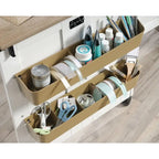Cinnamon Cherry | Mystic Oak | Vintage Oak | Soft White Rolling Sewing & Craft Table with Drop Leaf, 1-Person