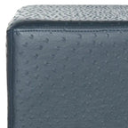 Cream/Gold & Navy/Gold Upholstered Tray Ottoman, Seats 1