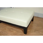 Brown / Red / Off White / Black Quilted Faux Leather Ottoman, 1-Seat