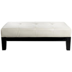 Brown / Red / Off White / Black Quilted Faux Leather Ottoman, 1-Seat
