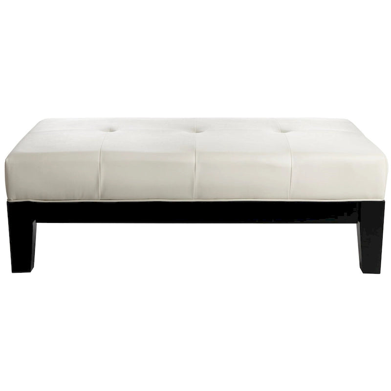 Brown / Red / Off White / Black Quilted Faux Leather Ottoman, 1-Seat