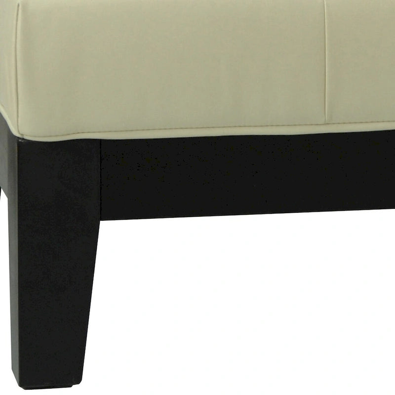 Brown / Red / Off White / Black Quilted Faux Leather Ottoman, 1-Seat