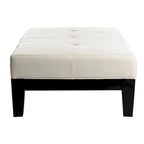 Brown / Red / Off White / Black Quilted Faux Leather Ottoman, 1-Seat