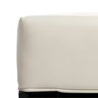 Brown / Red / Off White / Black Quilted Faux Leather Ottoman, 1-Seat