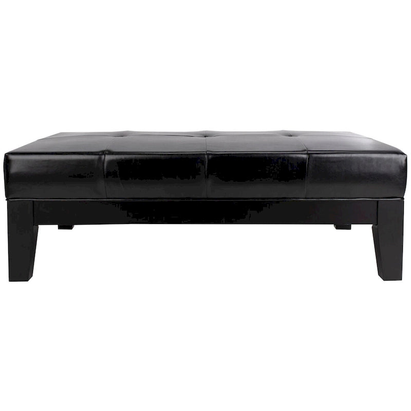 Brown / Red / Off White / Black Quilted Faux Leather Ottoman, 1-Seat