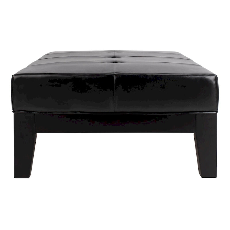Brown / Red / Off White / Black Quilted Faux Leather Ottoman, 1-Seat