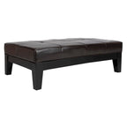 Brown / Red / Off White / Black Quilted Faux Leather Ottoman, 1-Seat