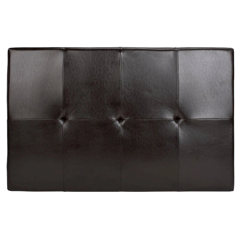 Brown / Red / Off White / Black Quilted Faux Leather Ottoman, 1-Seat