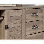 Grey Wood Finish Computer Desk with Hutch, Single User