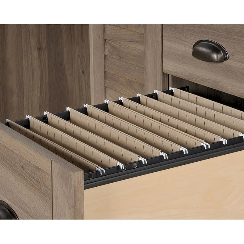 Grey Wood Finish Computer Desk with Hutch, Single User