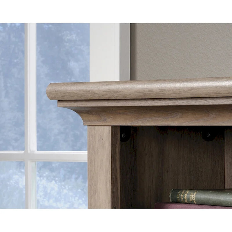 Grey Wood Finish Computer Desk with Hutch, Single User
