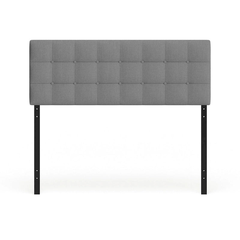 Button-Tufted Queen Headboard – Beige / Grey / Ivory, Contemporary, Fits Queen Bed