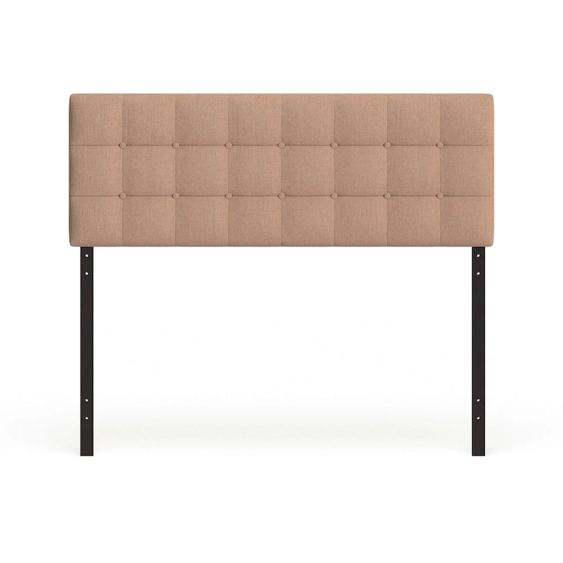 Button-Tufted Queen Headboard – Beige / Grey / Ivory, Contemporary, Fits Queen Bed