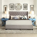 Naples Wingback Button Tufted Upholstered King Bed by iNSPIRE Q Artisan