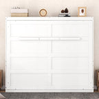 Grey & White Murphy Wall Bed – Fold-Away Cabinet, Queen/Full, 1–2 Person