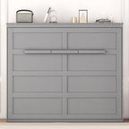Grey & White Murphy Wall Bed – Fold-Away Cabinet, Queen/Full, 1–2 Person