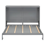 Grey & White Murphy Wall Bed – Fold-Away Cabinet, Queen/Full, 1–2 Person