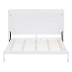 Grey & White Murphy Wall Bed – Fold-Away Cabinet, Queen/Full, 1–2 Person