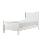 White Sleigh Panel Bed, Twin, 1-Person
