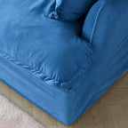 L-Shaped Modular Sectional Sofa, Velvet, 3–4 Seater (Blue / Orange / Red / Green)