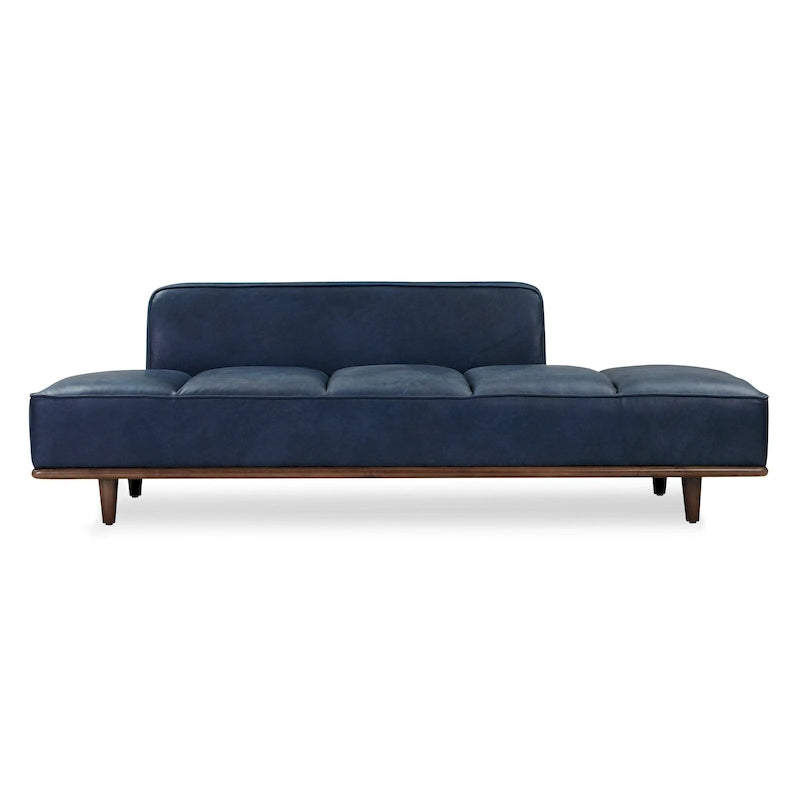 Leather Daybed Sofa – Midnight Blue / Cognac Tan / Onyx Black, Seats 1