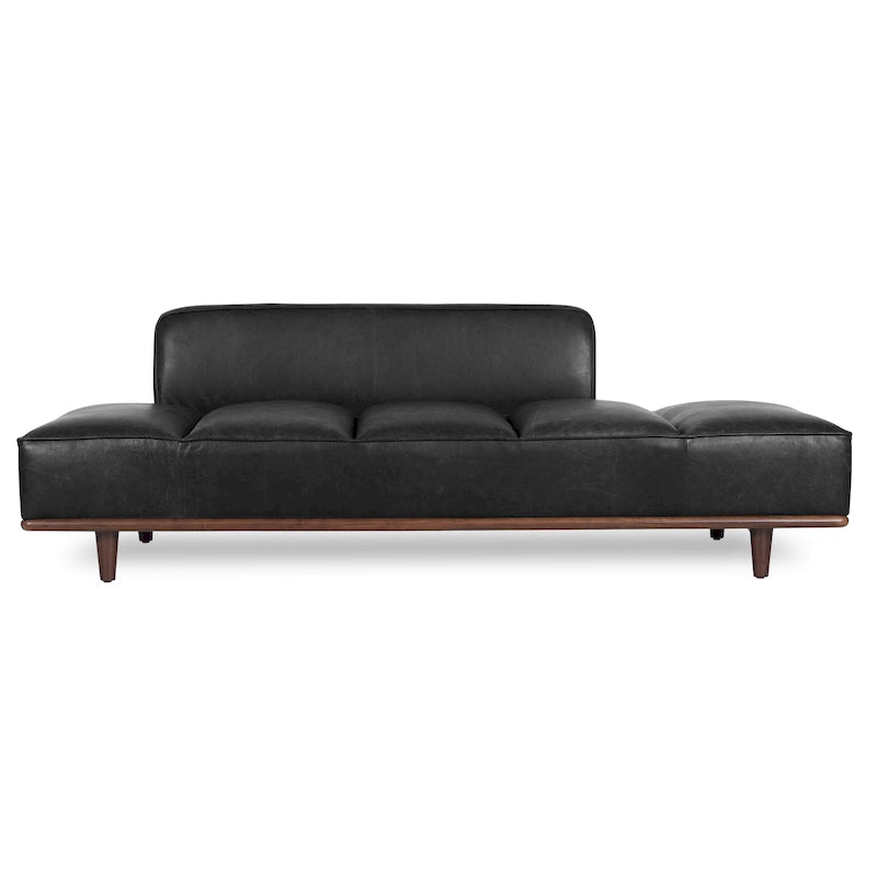 Leather Daybed Sofa – Midnight Blue / Cognac Tan / Onyx Black, Seats 1