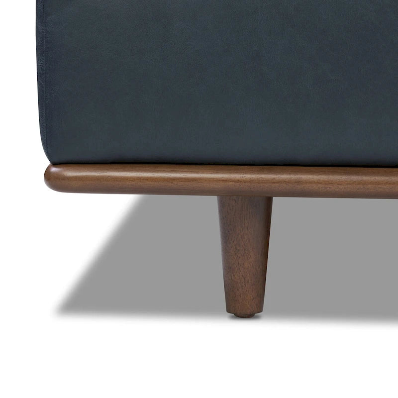 Leather Daybed Sofa – Midnight Blue / Cognac Tan / Onyx Black, Seats 1